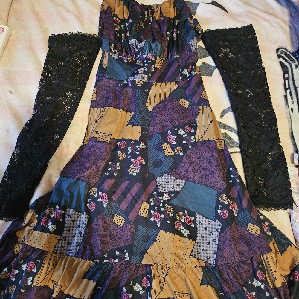 Disney Multicolor Patchwork Long Sleeve Dress